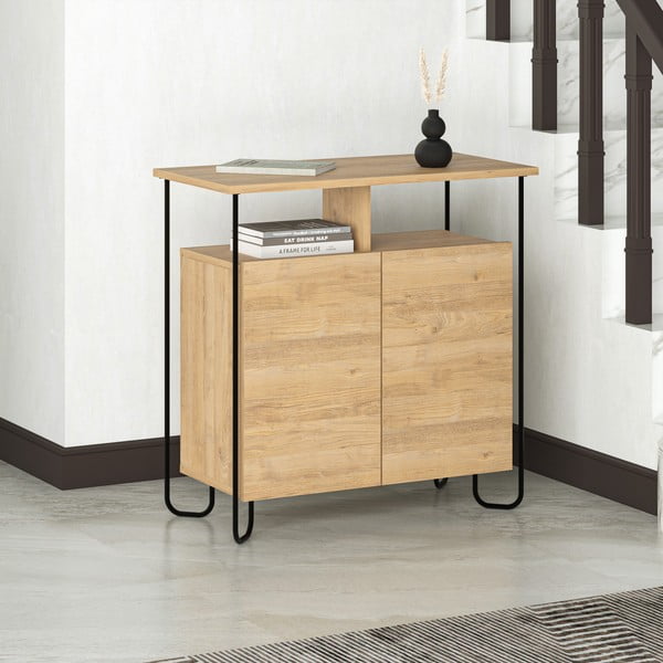 Шкаф в дъбов декор в естествен цвят 80x80 cm Dilly - Marckeric-image-1