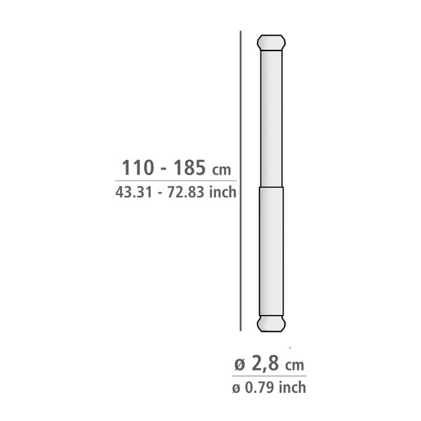 Телескопичен прът в сребристо за баня, дължина 110-185 см Luz - Wenko-image-3