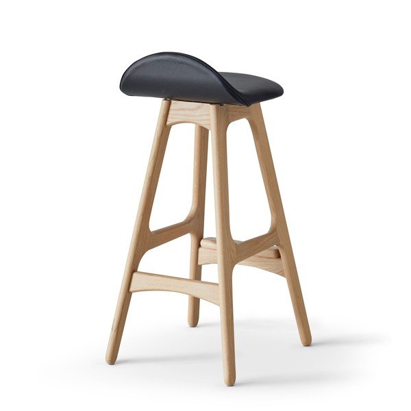 Въртящ се бар стол от естествена кожа 79 cm Buck - Hammel Furniture-image-2