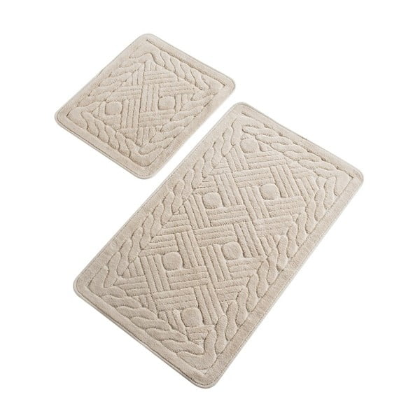 Комплект от 2 бежови памучни килима за баня Daniel Mink - Confetti Bathmats