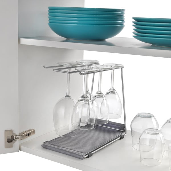 Стоманен държач за чаши за вино в сребристо Calix - Metaltex-image-3