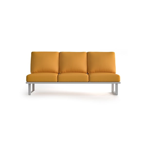 Жълт градински диван с 3 места и светли крака Angie - Marie Claire Home