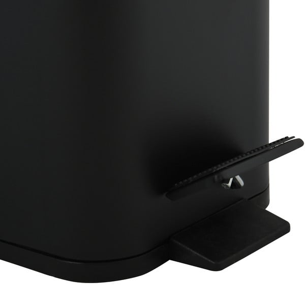 Матово черно стоманено кошче за боклук с педал 5 l   Erik – Spirella-image-4