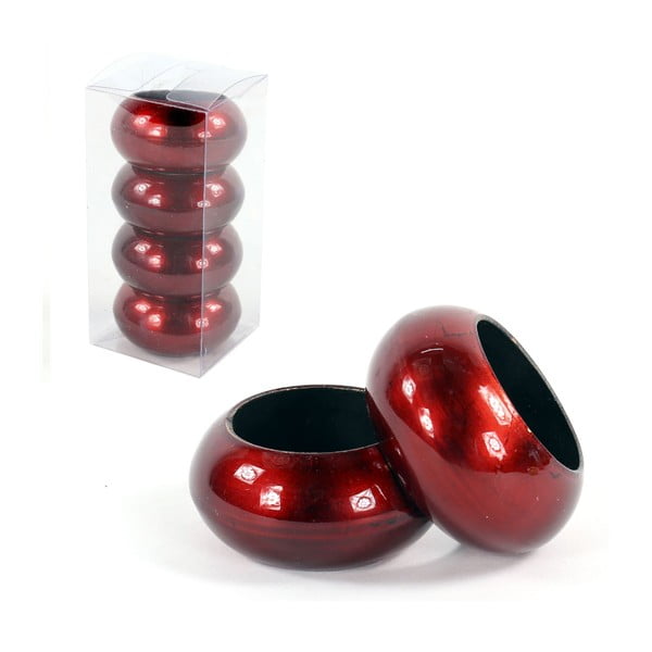 Комплект от 4 червени пръстена за салфетки Unimasa - Casa Selección