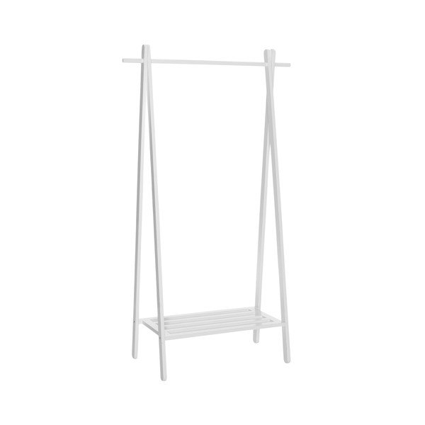 Бяла стойка за дрехи от масивен дъб 91x159x43 cm – Ellos Home