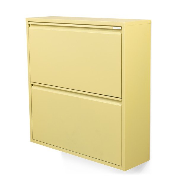 Светложълта стоманена накланяща се/висяща стойка за обувки 75x77,5x22,5 cm Billy – Spinder Design