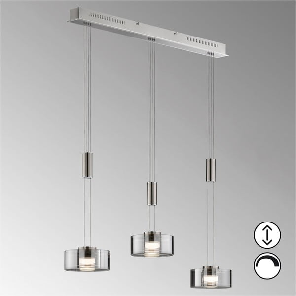 Метално LED затъмняващо се висящо осветително тяло в сребрист цвят Lavin – Fischer & Honsel-image-1