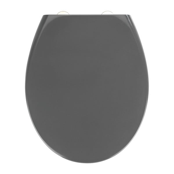 Тъмно сива тоалетна седалка с лесно затваряне , 44,5 x 37,5 cm Samos - Wenko