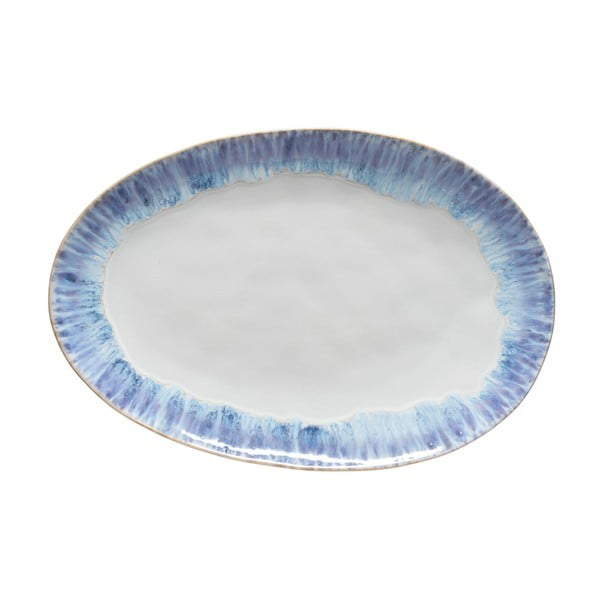 Бяло-синя керамична табла за сервиране Brisa, дължина 41 cm - Costa Nova