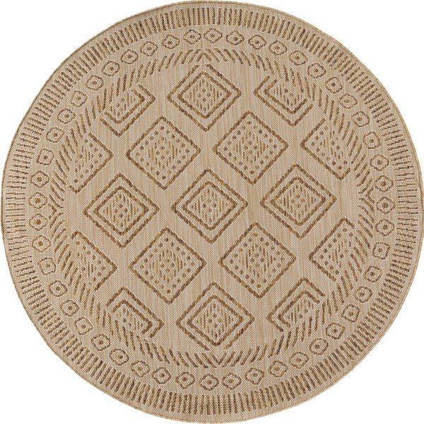 Бежов кръгъл килим за открито и закрито ø 160 cm Mira 1452 – Ayyildiz Carpets