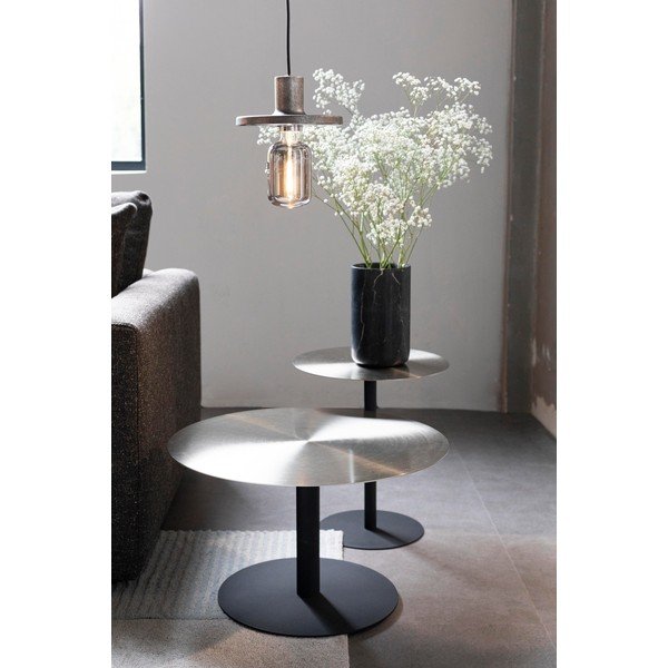 Метална кръгла масичка за кафе в черен и златист цвят ø 60 cm Snow – Zuiver-image-1