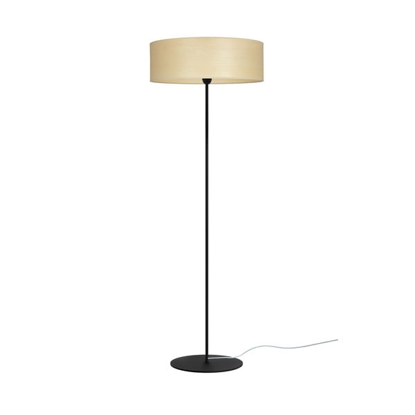 Бежова подова лампа от естествен фурнир XL Light, ⌀ 45 cm Tsuri - Sotto Luce