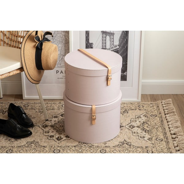 Светлорозови картонени кутии за съхранение в комплект 2 бр. с капаци ø 37,5x25 cm Rut Restore Paper Laminate – Bigso-image-1