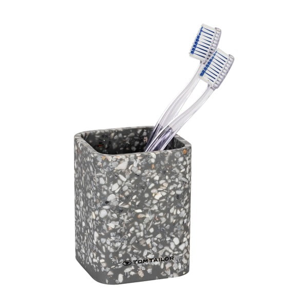 Сива чаша за четки за зъби от полиресин Tom Tailor T-Terrazzo – Wenko-image-3