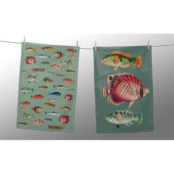 Кърпи в комплект от 2 броя 47x65 cm Fish in the Ocean - Really Nice Things