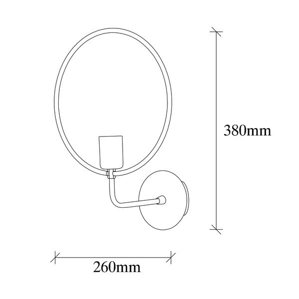 Черна стенна лампа Circle – Opviq lights-image-4