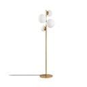 Бяла/в месингов цвят подова лампа със стъклен абажур (височина 162 cm) Fazli – Opviq lights