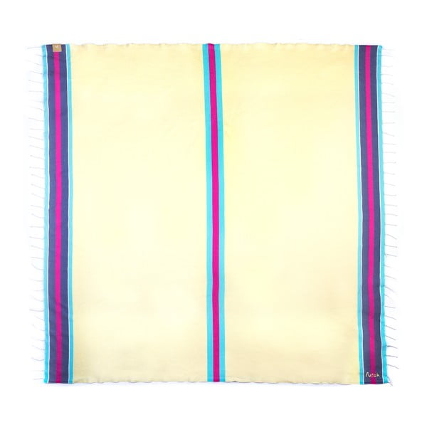 Светложълта памучна плажна кърпа Afife, 190 x 190 cm - Futah
