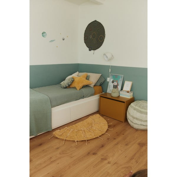 Ръчно изработен памучен кръгъл килим подходящ за пране в цвят горчица ø 100 cm Solar Multishape – Lorena Canals-image-1