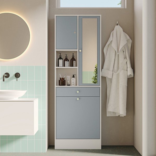 Сиво-бял шкаф за баня 63x181 cm Combi - TemaHome-image-4