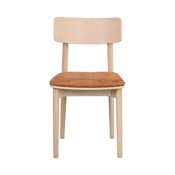 Кафяв коняк/естествени трапезни столове в комплект от 2 бр. от имитация на кожа Wolcott – Rowico-image-3