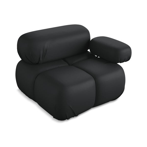 Черен модул за диван от изкуствена кожа (десен ъгъл) Lokua – Makamii-image-3