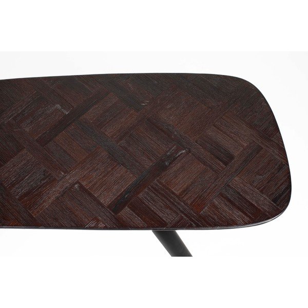 Черна конзолна маса от масивно тиково дърво 37x118 cm Webster – White Label-image-4