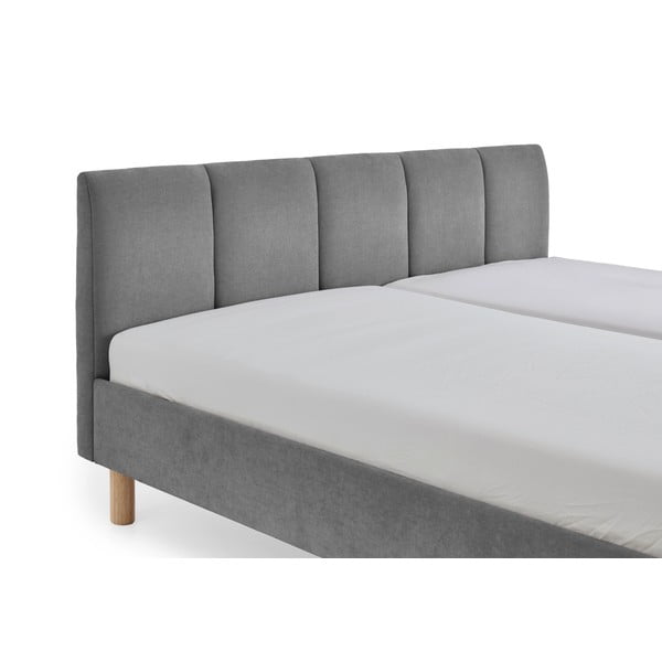 Сиво двойно легло 180x200 cm тапицирано без ламелно дъно Joker – Meise Möbel-image-4