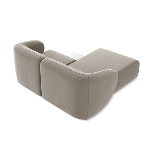 Светлокафяв кадифен ъглов диван (ляв ъгъл) Lani – Makamii-image-3