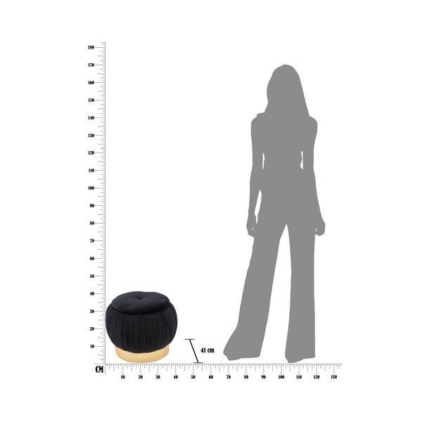 Черен пуф със система за съхранение Paris, ⌀ 41 cm - Mauro Ferretti-image-4