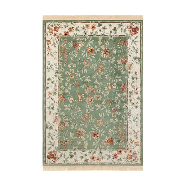 Зелен/кремав килим от вискоза 160x230 cm Oriental – Nouristan