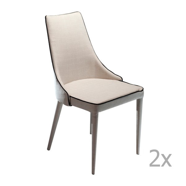 Sada 2 krémových jídelních židlí DAN– FORM Mars