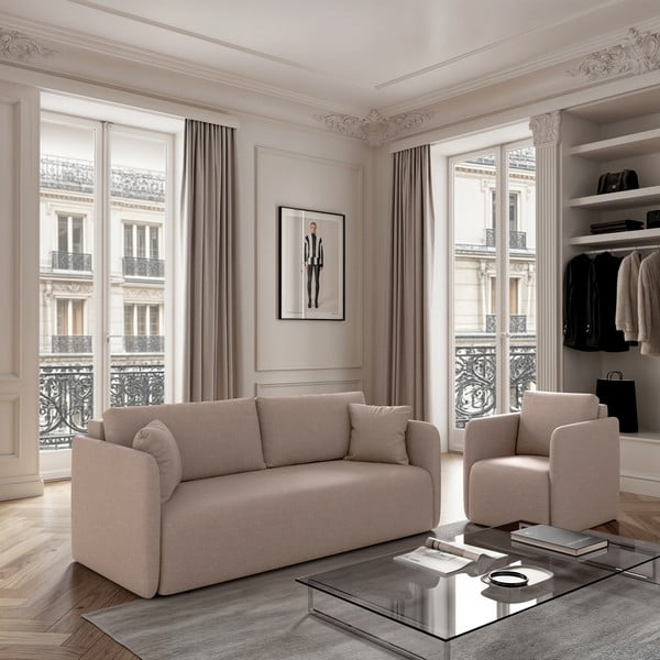 Бежов разтегателен диван 220 cm Chaum – Rodier-image-1