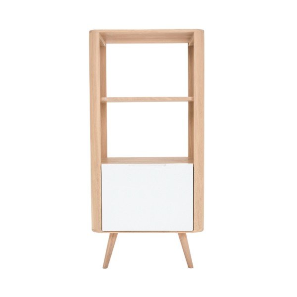 Рафт за книги от бял дъб 60x125 cm Ena - Gazzda