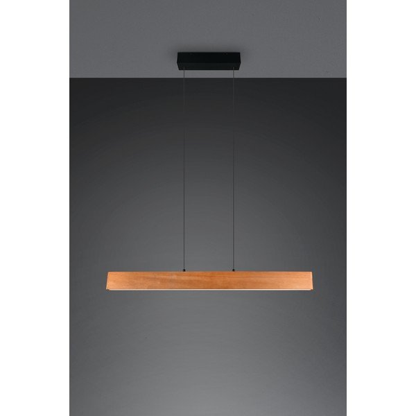 LED висящо осветително тяло в естествен цвят с дървен абажур Edgewood – Trio-image-2