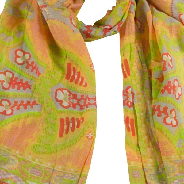 Šátek s příměsí hedvábí Shirin Sehan Gina Coral-image-1