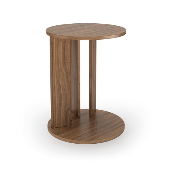 Кръгла масичка за кафе с плот от орех ø 50 cm Nora - TemaHome-image-2