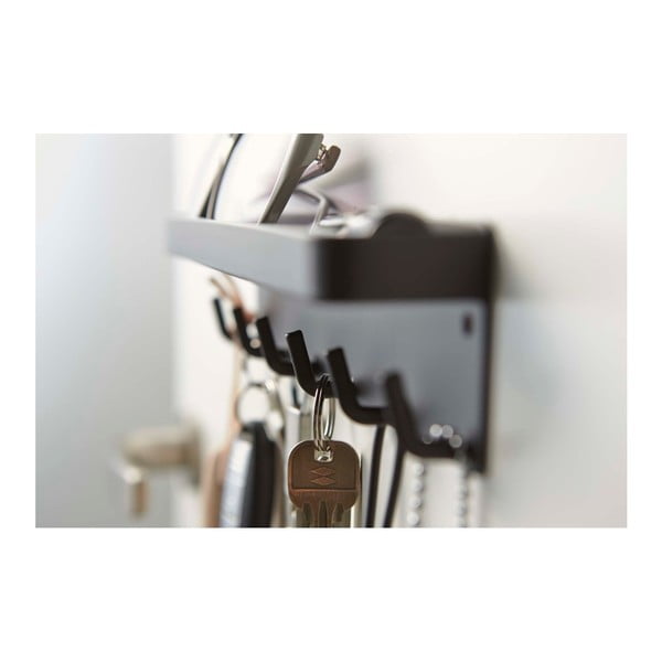 Черен стенен стелаж за ключове с рафт Smart - YAMAZAKI-image-3