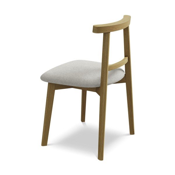 Светлосив трапезен стол от масивна дървесина Ohelo – Makamii-image-3