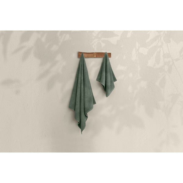 Зелена памучна кърпа и хавлия за баня в комплект от 2 броя - Foutastic-image-3