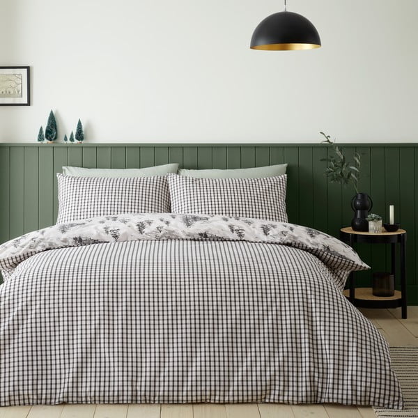 Бежово фланелено спално бельо за двойно легло 200x200 cm Alpine Vilage - Catherine Lansfield-image-2