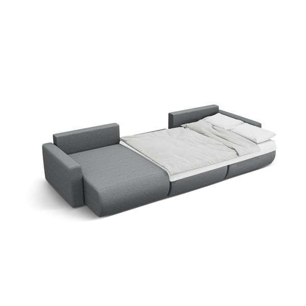 Сив разтегателен ъглов диван с място за съхранение (U форма) Belfast – Cosmopolitan Design-image-3