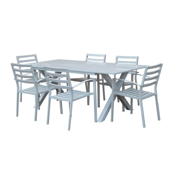 Set zahradního stolu a 6 jídelních židlí Ewax