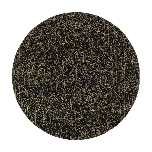 Черна пластмасова чиния Златна, ⌀ 33 cm - InArt