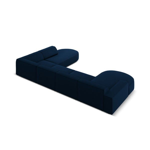 Ъглов диван от синьо кадифе (десен ъгъл) Jodie - Micadoni Home-image-4