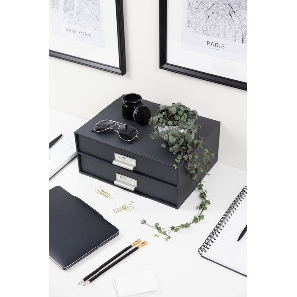 Тъмно сиво чекмедже за документи на 2 нива , 33 x 22,5 cm Birger - Bigso Box of Sweden-image-1