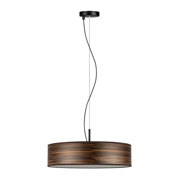Тъмнокафява висяща лампа с абажур от естествен фурнир Ocho - Bulb Attack