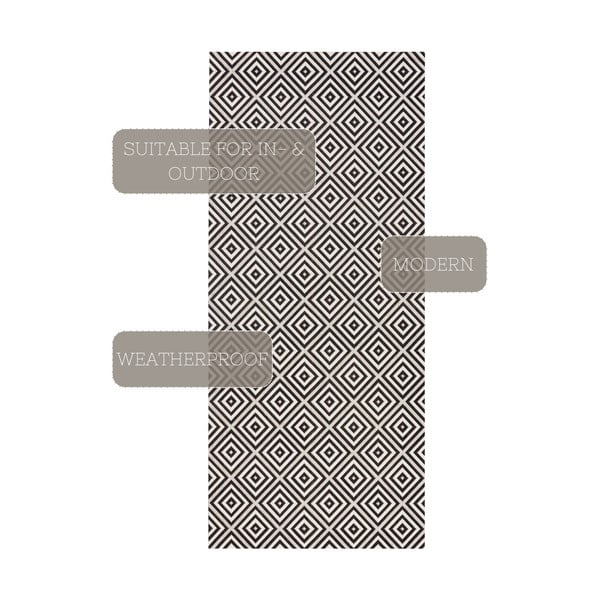 Черно-бял килим за открито , 80 x 200 cm Karo - NORTHRUGS-image-3