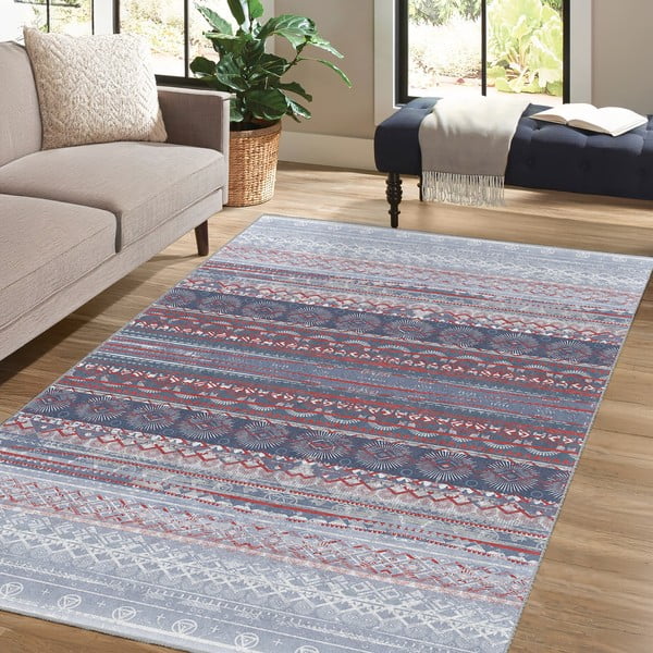 Лилаво-сив килим подходящ за пране 80x150 cm Vintage Stripe – Mila Home-image-4