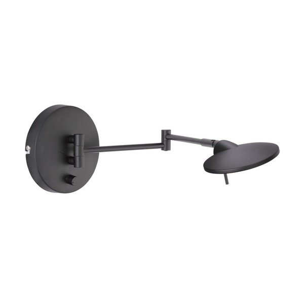 Матово черно LED стенна лампа с огъваща се структура/затъмняваща се Kazan – Trio